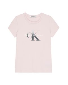 Calvin Klein Girls Pale Pink Logo T-shirt