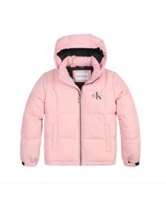 Calvin Klein Girls Pale Pink Puffer Coat