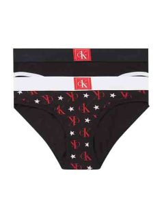 Calvin Klein Girls Black And Red 2 Pack Bikini Bottoms