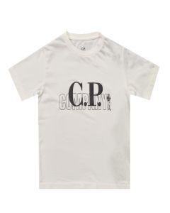 C.P. Company Boys Cream T-shirt With Raised Logo