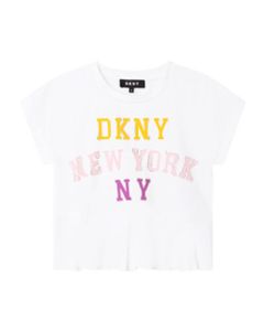 DKNY Girls White 'New York' Print T-shirt