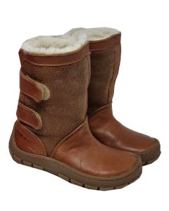 Pom D Api Girls "Piwi Shabraque" Long Brown Boots With Fur Lining