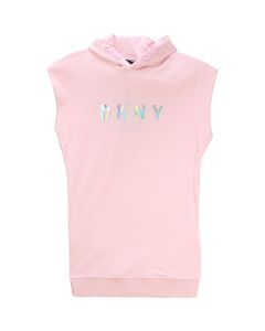DKNY Pale Pink  Cotton Hooded Dress