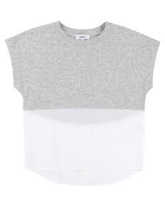 Girls Grey and White DKNY Top