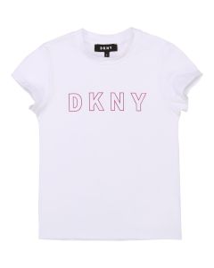 DKNY Pink Cotton Shiny Logo T-Shirt