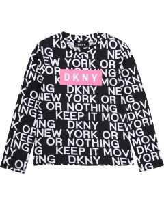 DKNY Black & White Pink Logo Top