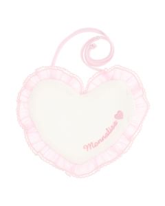 Monnalisa Ivory & Pink Heart Bib