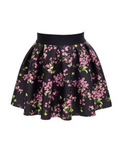 Monnalisa Girls Black Floral Bouquet Skirt