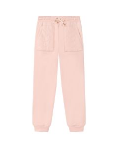 Chloé Girls Pink Jersey Scalloped Pocket Joggers