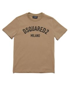 DSQUARED2 Boys Mocha Crew-neck jersey T-shirt with logo