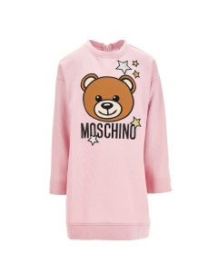 Moschino Kids Sparkly Glitter Stars And Teddy Logo Print Dress
