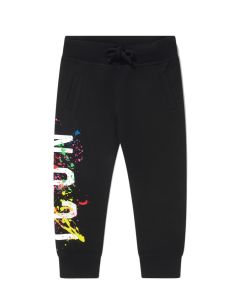 DSQUARED2 ICON Black Joggers With Paint Splatter Logo