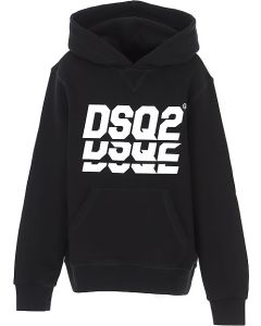 DSQUARED2 Black Split Logo Hooded Sweatshirt