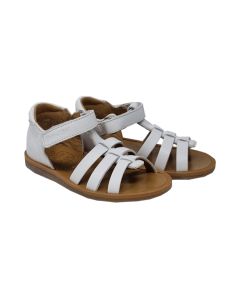 Pom D Api White "Poppy Strap" Leather Sandals