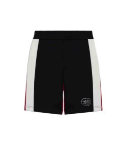 Emporio Armani Boys Colour Block Red And Navy Shorts