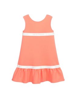 Emporio Armani Pink Cotton Logo Tape Dress