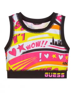 Guess Bright Logo Cropped Top