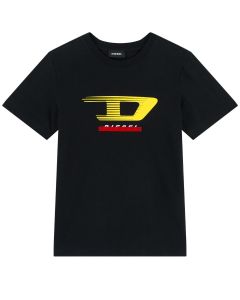 Diesel Black Cotton D Logo T-Shirt