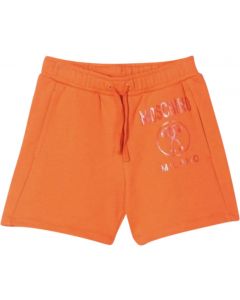 Moschino Kid-Teen Orange Cotton Logo Shorts