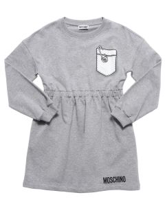 Moschino Kid-Teen Teen Grey Logo Dress