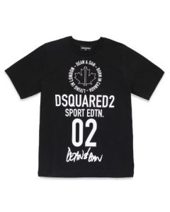 DSQUARED2 Boys Black Cotton Sports Edition T-Shirt