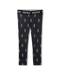 HUGO Girls Black All-Over Leggings