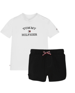 Tommy Hilfiger SS24 Navy Blue Cotton Baby Shorts Set