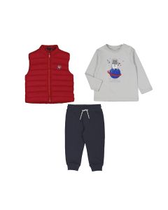 Mayoral Little Boys 3 Piece Tracksuit With Red Gilet