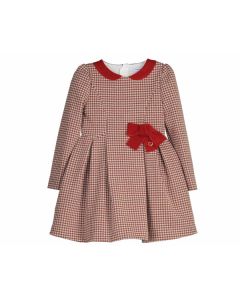 Mayoral Girls Red Knit Dress With Bow