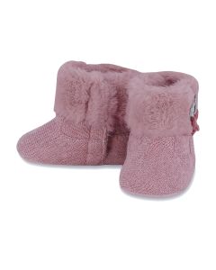 Mayoral Baby Pink Faux Fur Knit Boots