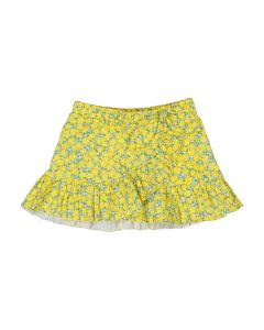 Mayoral Girls Yellow Floral Pattern Wrap Around Ruffle Knit Skirt