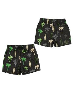 Mayoral Boys Black Swim Shorts With Palm Tree All-Over Print