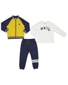 Mayoral Boys Three Piece Yellow And Blue Tracksuit