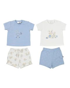 Mayoral Baby Blue 4 piece set with Rabbit and Bear Applique