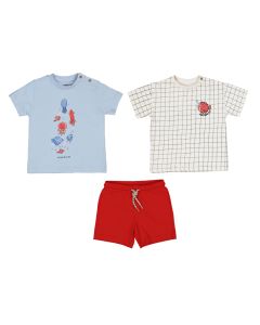 Mayoral Little Boys Three Piece Ocean T-Shirt And Short Set