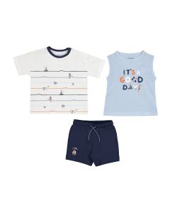 Mayoral Little Boys Three Piece Nautical T-Shirt And Short Set