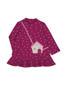 Mayoral Little Girls Pink Printed Dress With Purse Detail