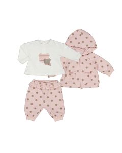 Mayoral Baby Pink 3 Piece Cotton Tracksuit