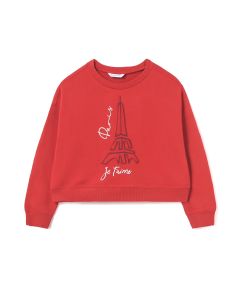 Mayoral Girls Red Jersey Paris Sweatshirt