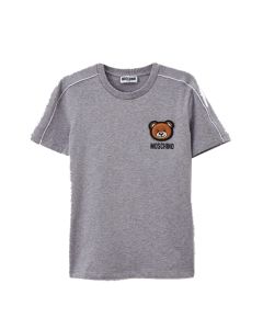Moschino Kids Grey With White Piping And Teddy Patch Logo