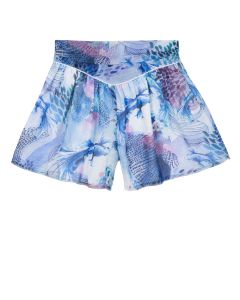 3Pommes Blue and Pink Ocean Chiffon Shorts