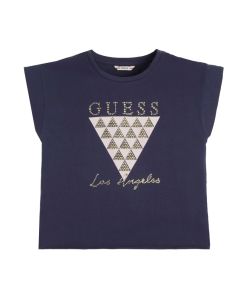 Guess Older Girls Blue Triangle Logo T-shirt