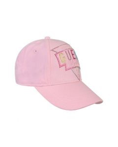 Guess Girls Pink Cotton Diamanté Logo Cap