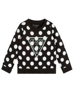 Guess Girls Black And White Spotty Jumper