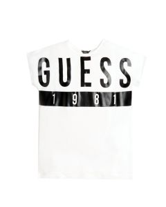 Guess Older Girls White T-shirt With Black Print