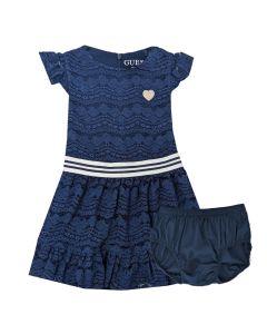 Guess Girls Navy Blue Dress And Knicker Set