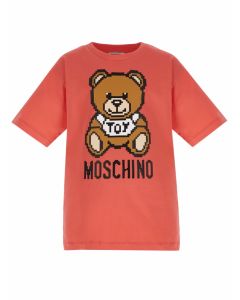 Moschino Kid  Pink Pixel Bear T-Shirt