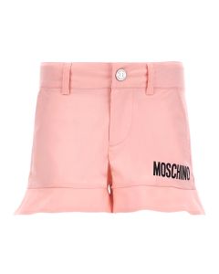 Moschino Girls Pink Cotton Brand Logo Shorts