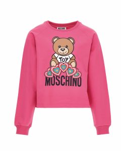 Moschino Girls Deep Pink Teddy Sweatshir