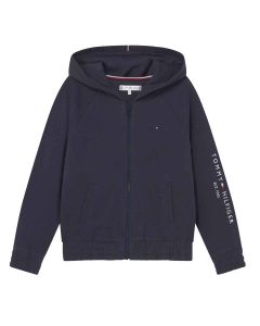 Tommy Hilfiger Girls Navy Blue Hooded Zip Up Top